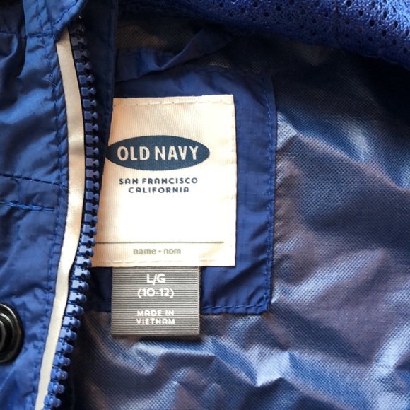 Old Navy Boys Hooded Soft Shell Windbreaker Pull Over Style Size L 10/12 - Picture 7 of 12